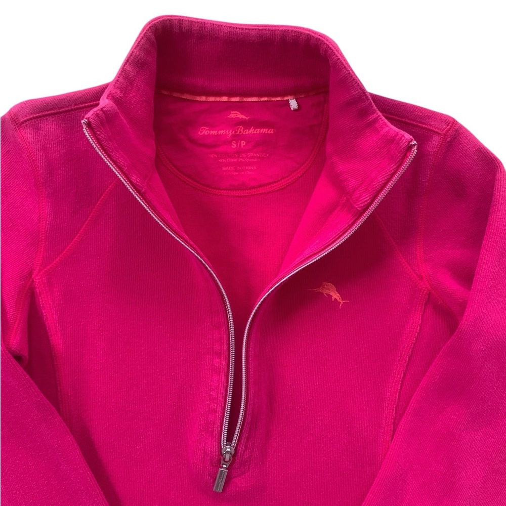 Tommy Bahama Aruba Half-Zip Pullover Sweatshirt Pink Dolphin Logo Size Small - Picture 3 of 7
